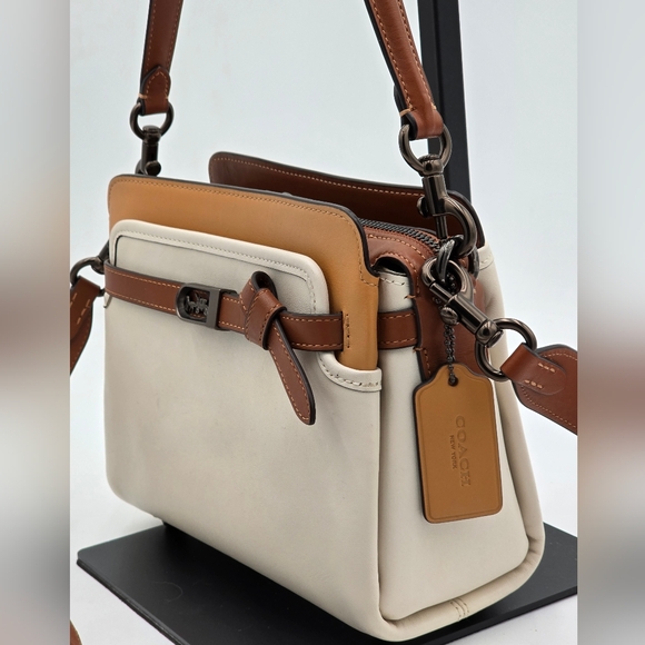 Coach 1941 Glovetanned Leather Tate Carryall In Colorblock - Picture 2 of 16